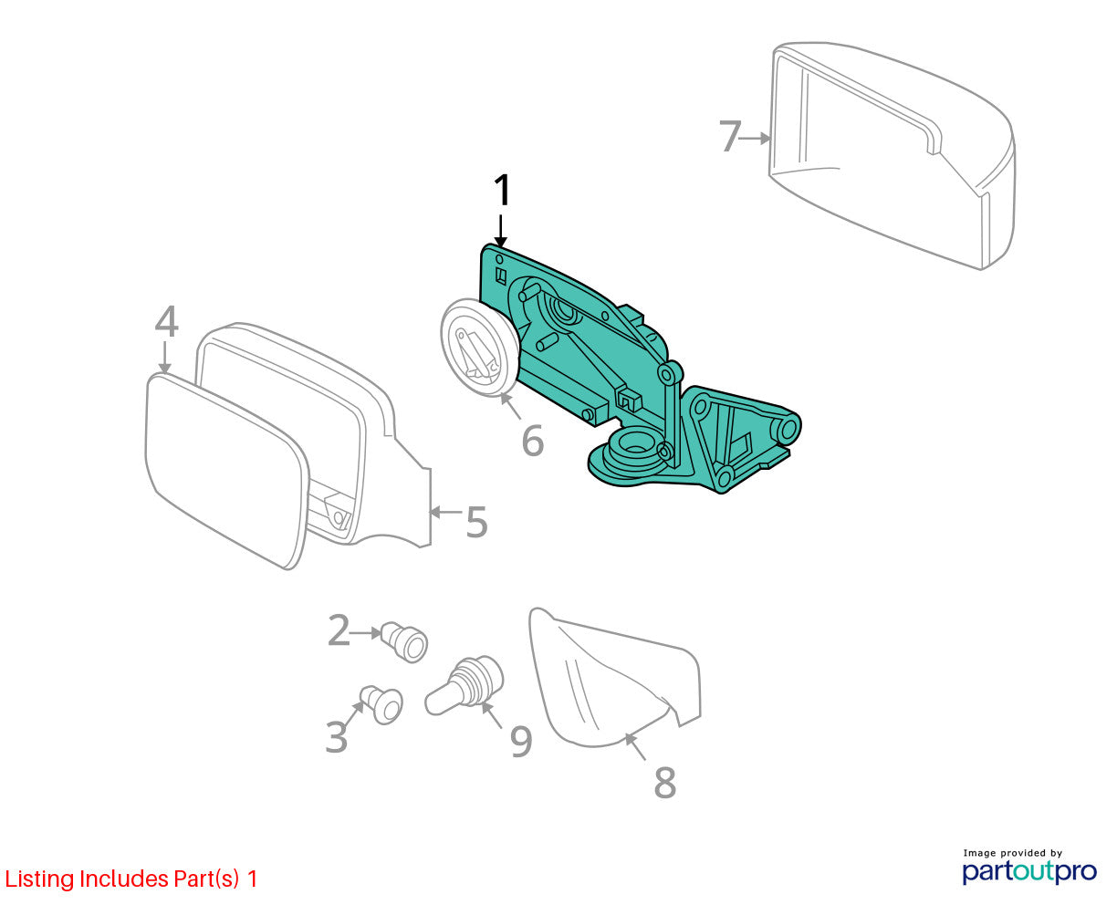 2000-2004 Volvo V40 Left Driver Door Rear View Mirror 5-Wire OEM 30857879
