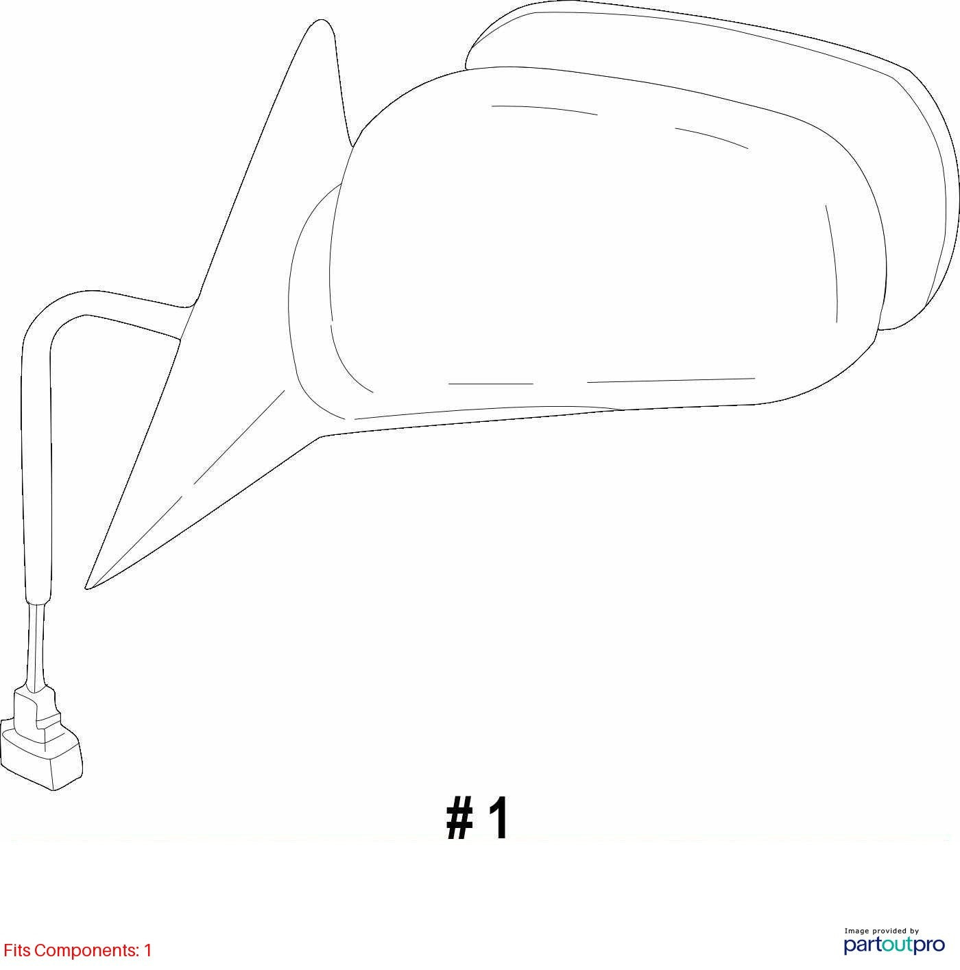 2003 Subaru Forester Left Driver Side View Mirror 4-Wire OEM 91031SA050
