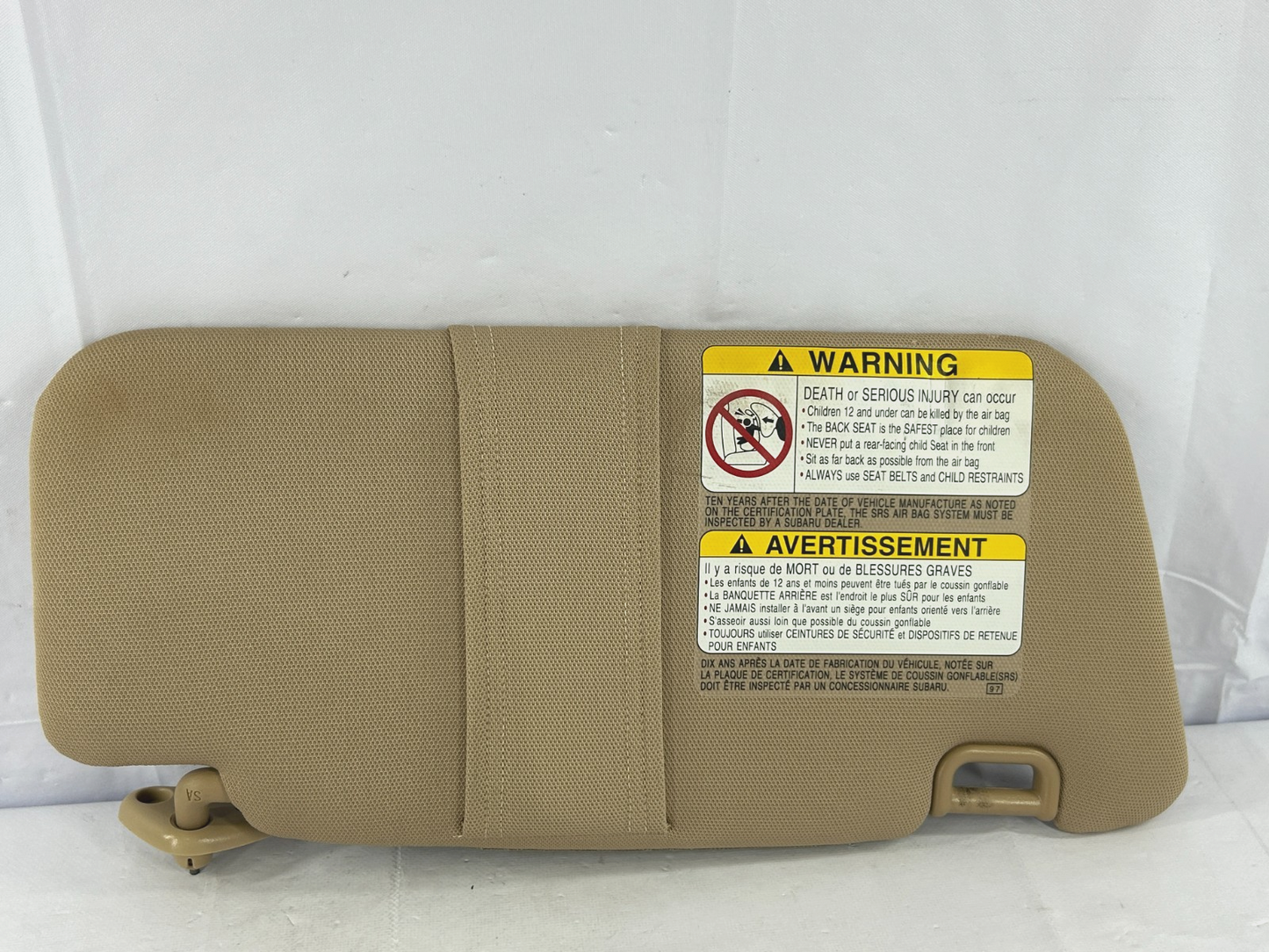 2003-2005 Subaru Forester Left Driver Side Sun Visor Beige OEM 92011SA212ES