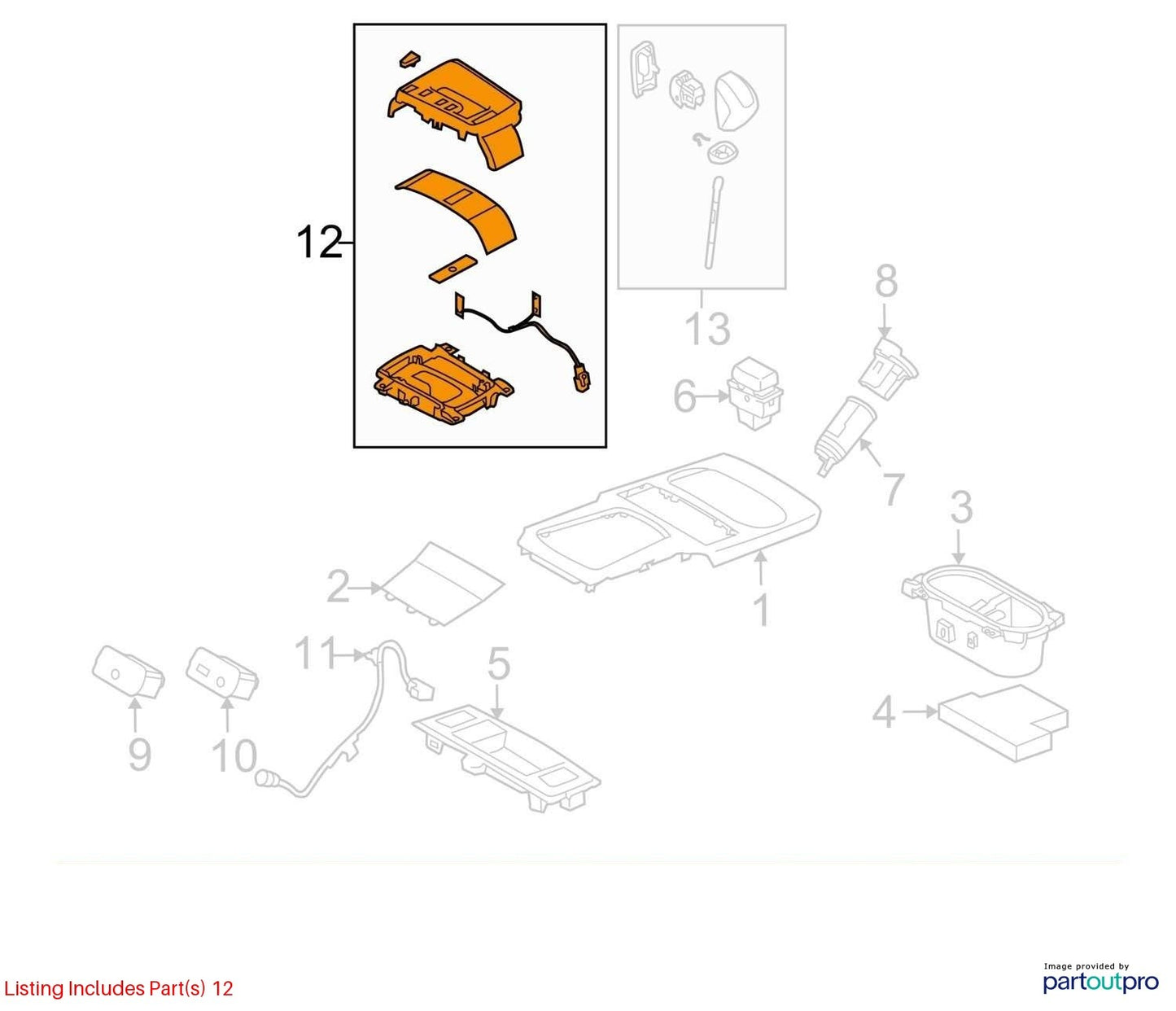 2010-2012 Subaru Outback Automatic Gear Shift Indicator Selector OEM 35170AJ10B