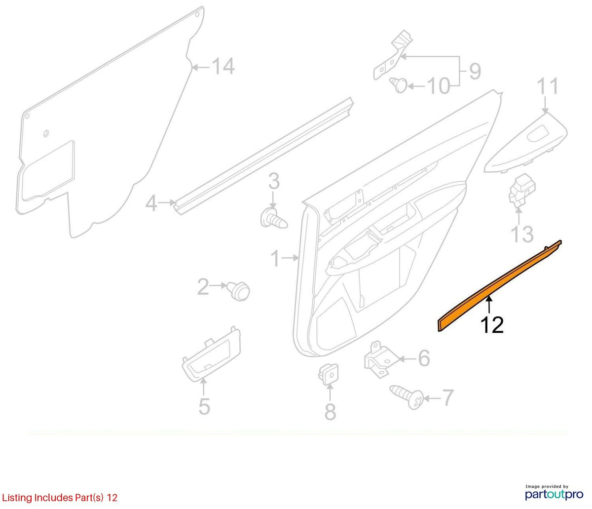 2010-2012 Subaru Outback Right Dashboard Wood Grain Trim Panel P OEM 66077AJ01A