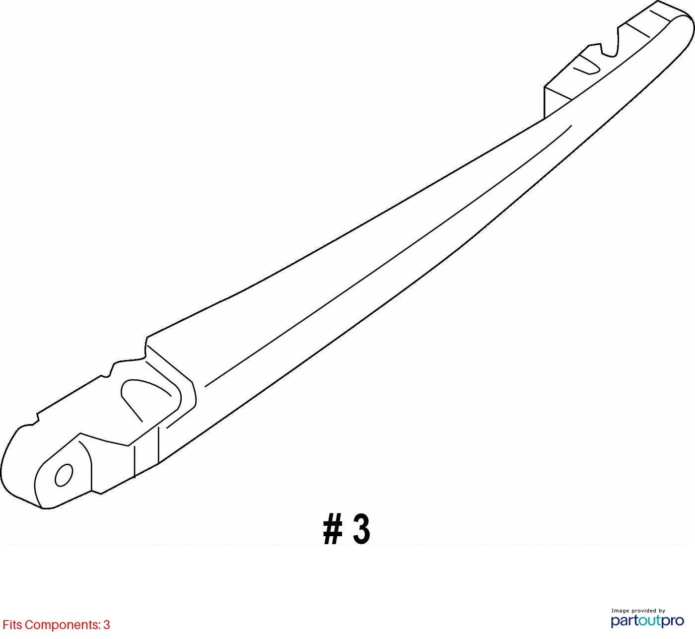 2009 Subaru Forester Rear Back Glass Wiper Arm OEM 86532SC180