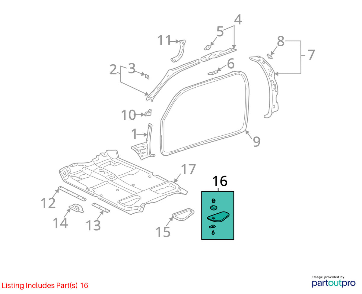 2000-06 Toyota Tundra Acces Cab Right Floor Storage Lid Cover 58480-0C011-B5