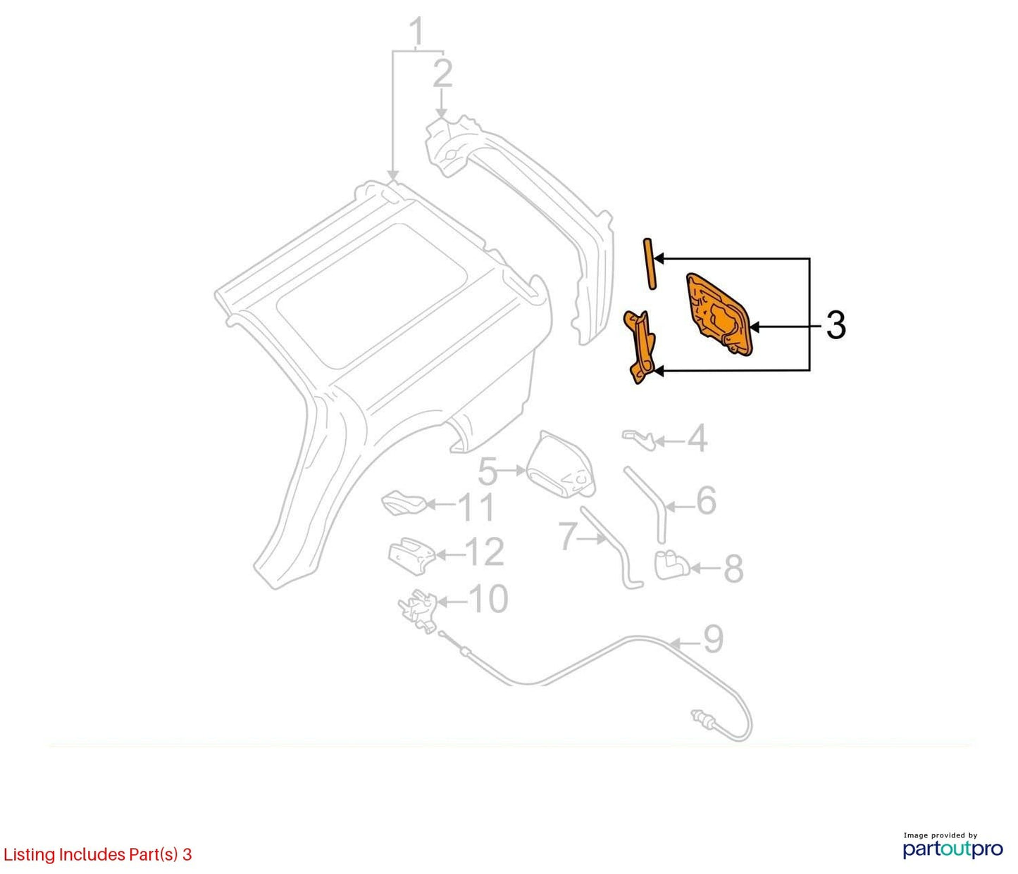 2000-2004 Subaru Legacy Outback Fuel Gas Tank Door Assembly OEM 57601AE030