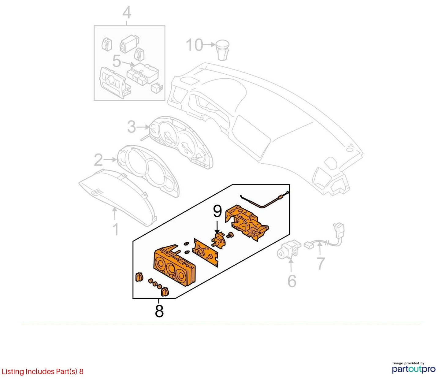 05-09 Subaru Legacy Manual AC Heater Temp Climate Control Module OEM 72311AG04A