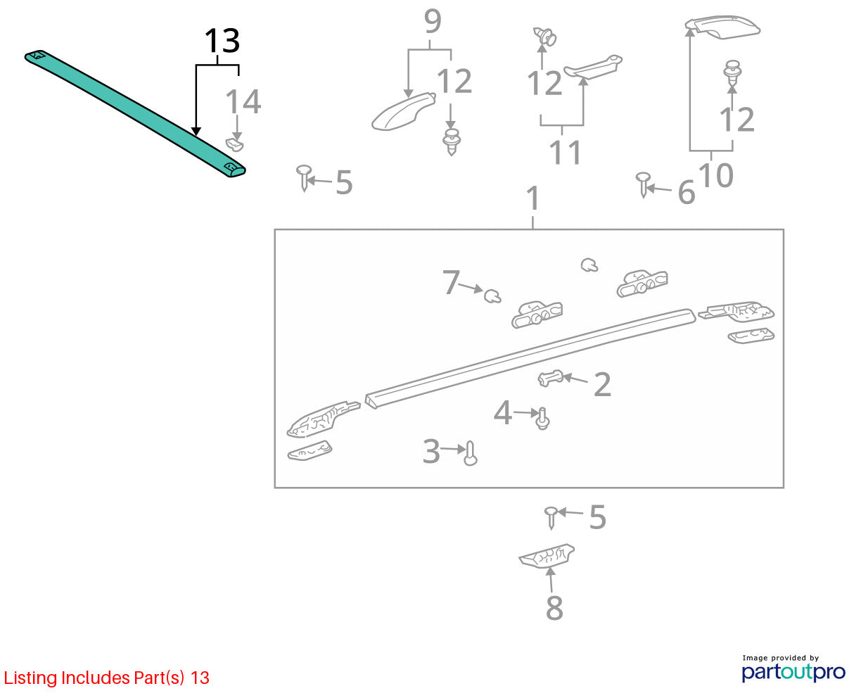 2004-2010 Toyota Sienna Roof Rack Luggage Carrier Cross Bar Set OEM 63409-AE010