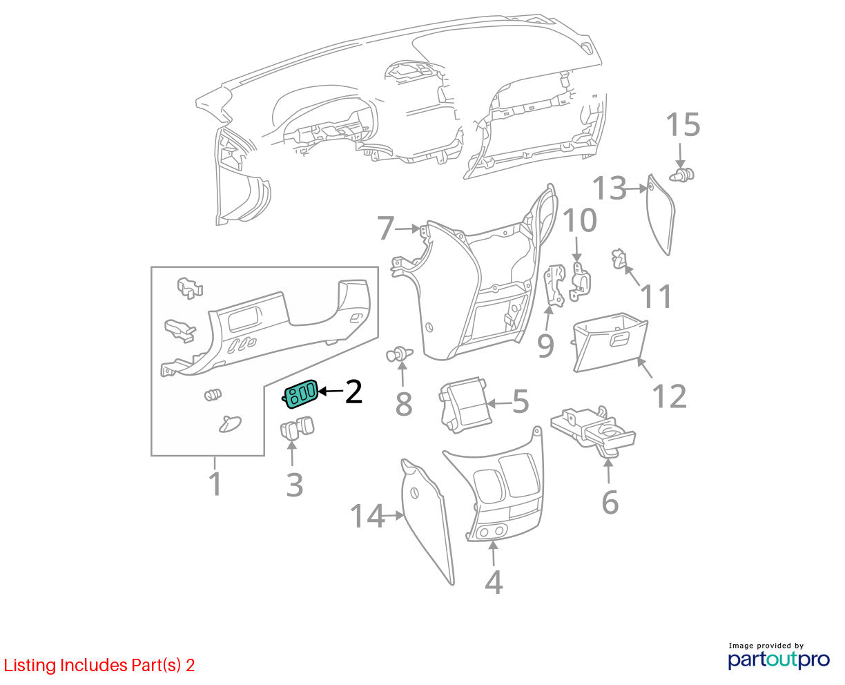04-09 Toyota Sienna Door Mirror Switch & Rear Vent & Bezel OEM 55446-AE010-E0