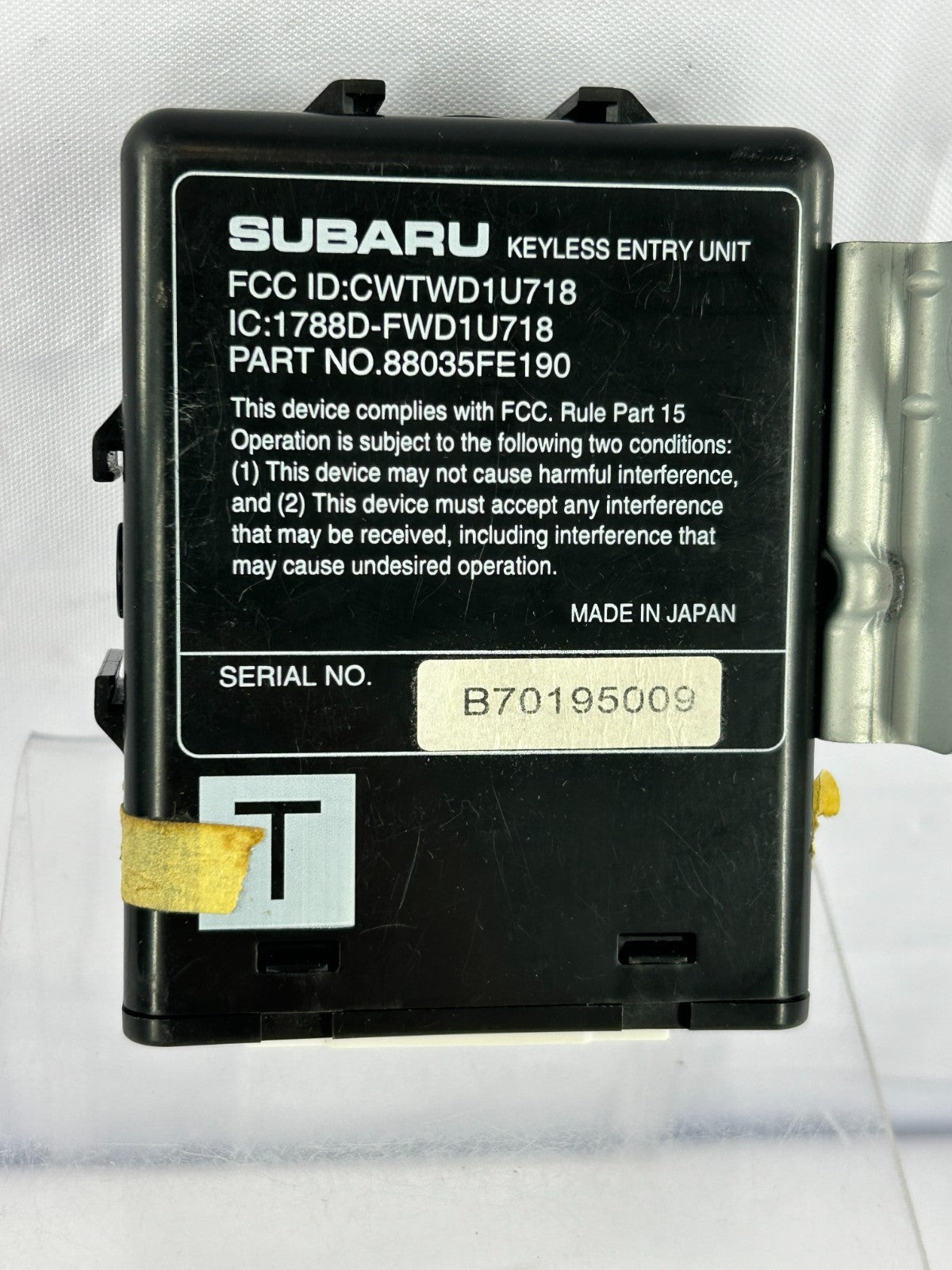 2006-2007 Subaru Impreza Keyless Entry Unit Control Module Unit OEM 88035FE190