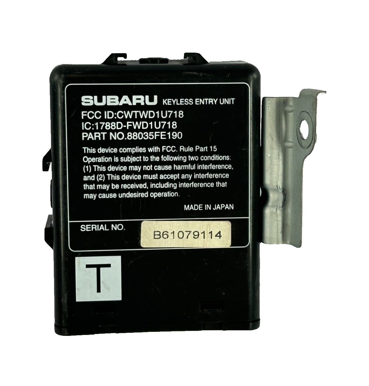 2006-2007 Subaru Impreza Keyless Entry Control Module Unit OEM 88035FE190