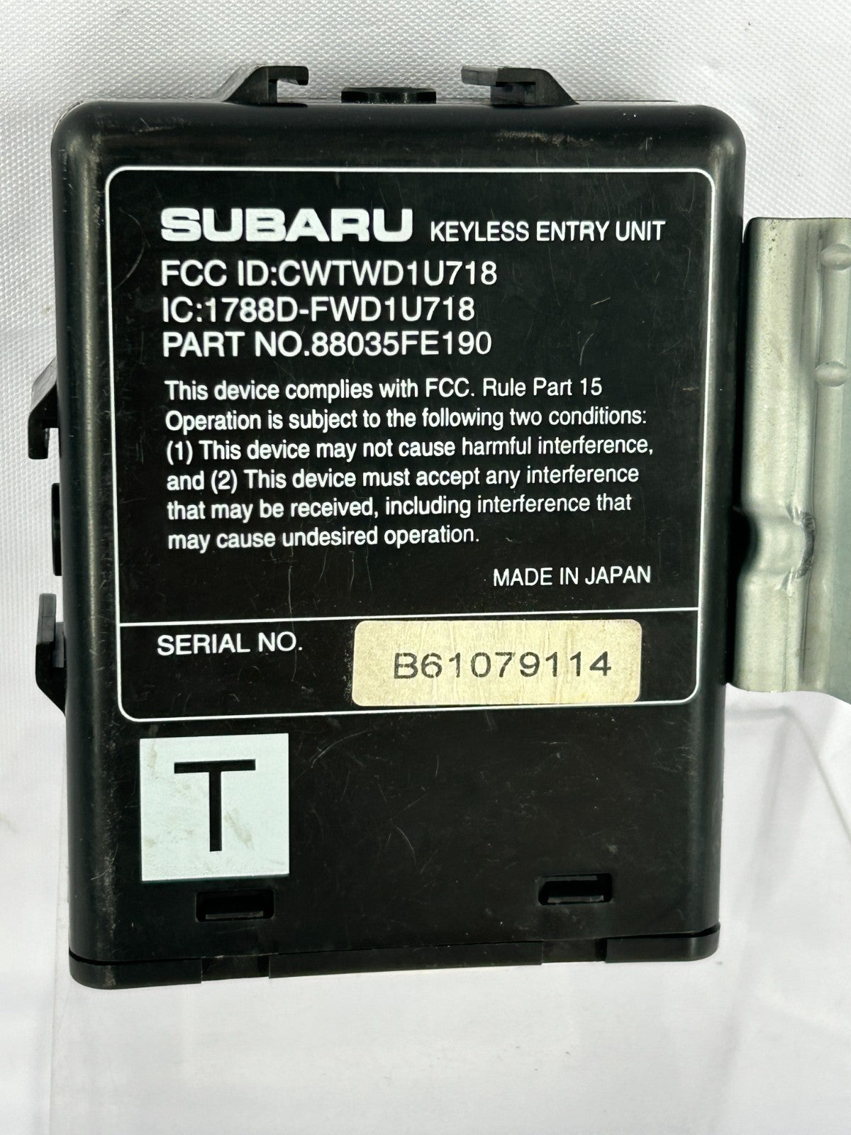 2006-2007 Subaru Impreza Keyless Entry Control Module Unit OEM 88035FE190