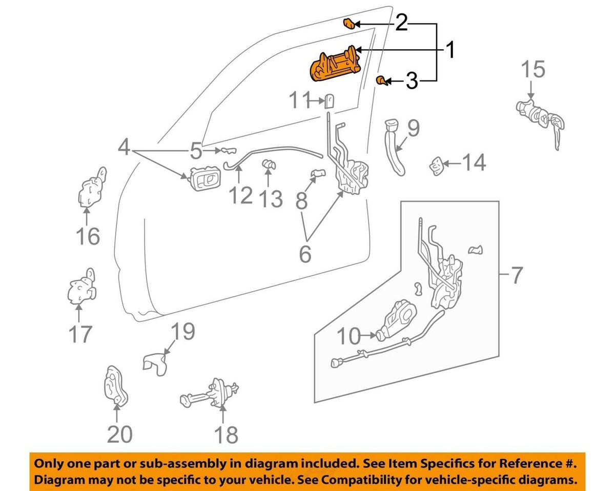 2000-2002 Toyota 4Runner Front Right Side Exterior Door Handle OEM 69210-35100