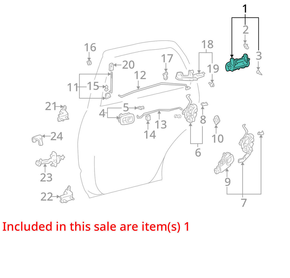 1997-1999 Toyota 4Runner Rear Right Side Exterior Door Handle OEM 69230-35060