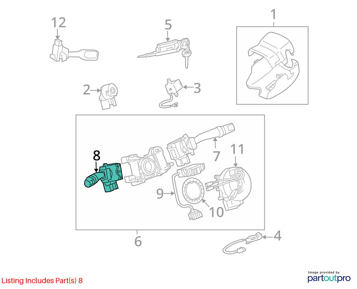 1999-2009 Toyota 4Runner Headlight Turn Signal Wiper Switch OEM 84140-10190