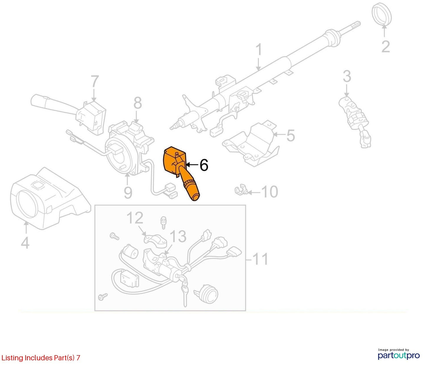 05-07 Subaru Impreza Windshield Wiper Control Lever Arm Switch OEM 83114FE051