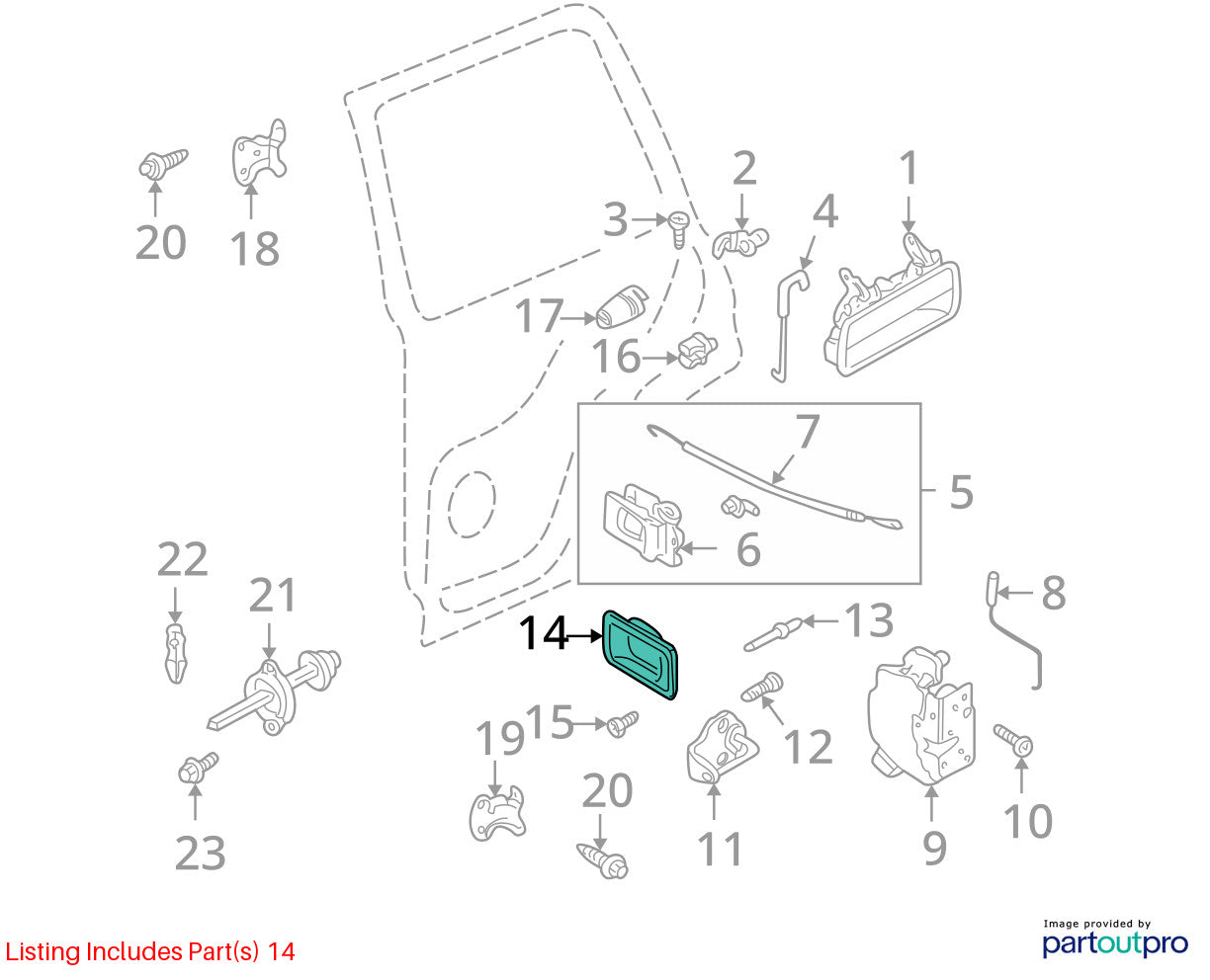 94-04 Land Rover Discovery Rear Left Side Interior Door Handle OEM DBP6533LNF
