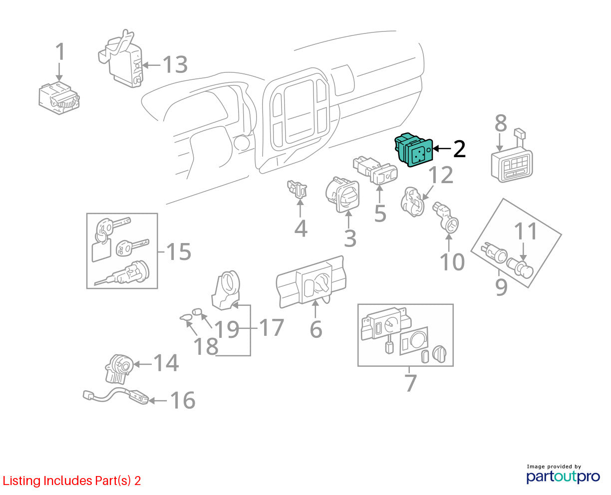 1998-2007 Toyota Land Cruiser Outer Power Mirror Control Switch OEM 84870-60030