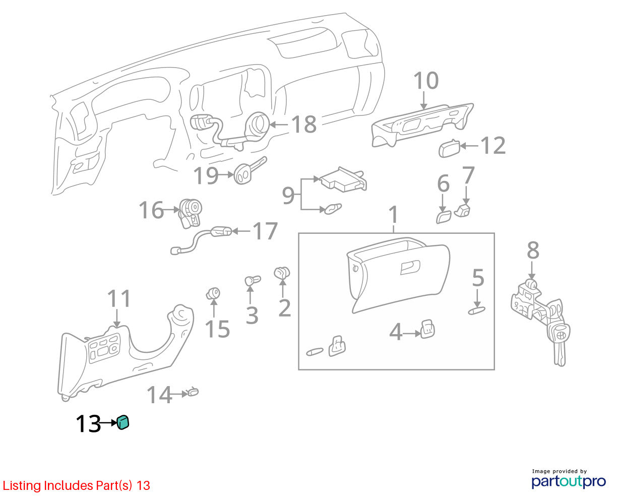 98-07 Toyota Land Cruiser Spare Switch Hole Cover Black Blank OEM 55539-60020-C0