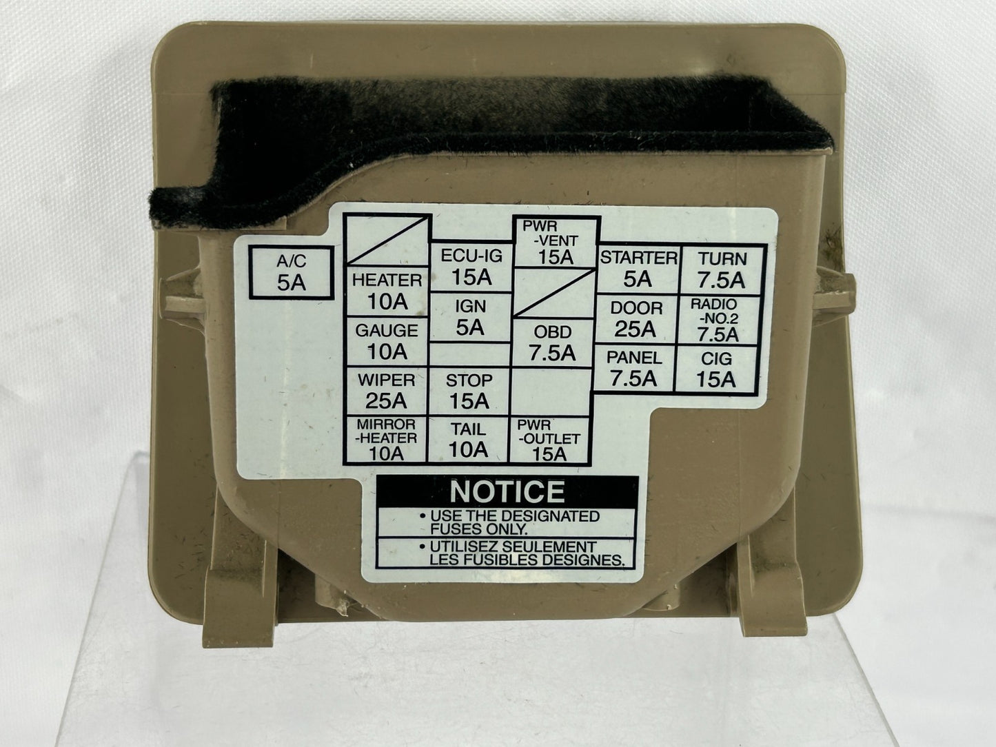 2000-2003 Toyota Sienna Coin Tray Fuse Box Cover Panel Beige OEM 55441-08020-E0