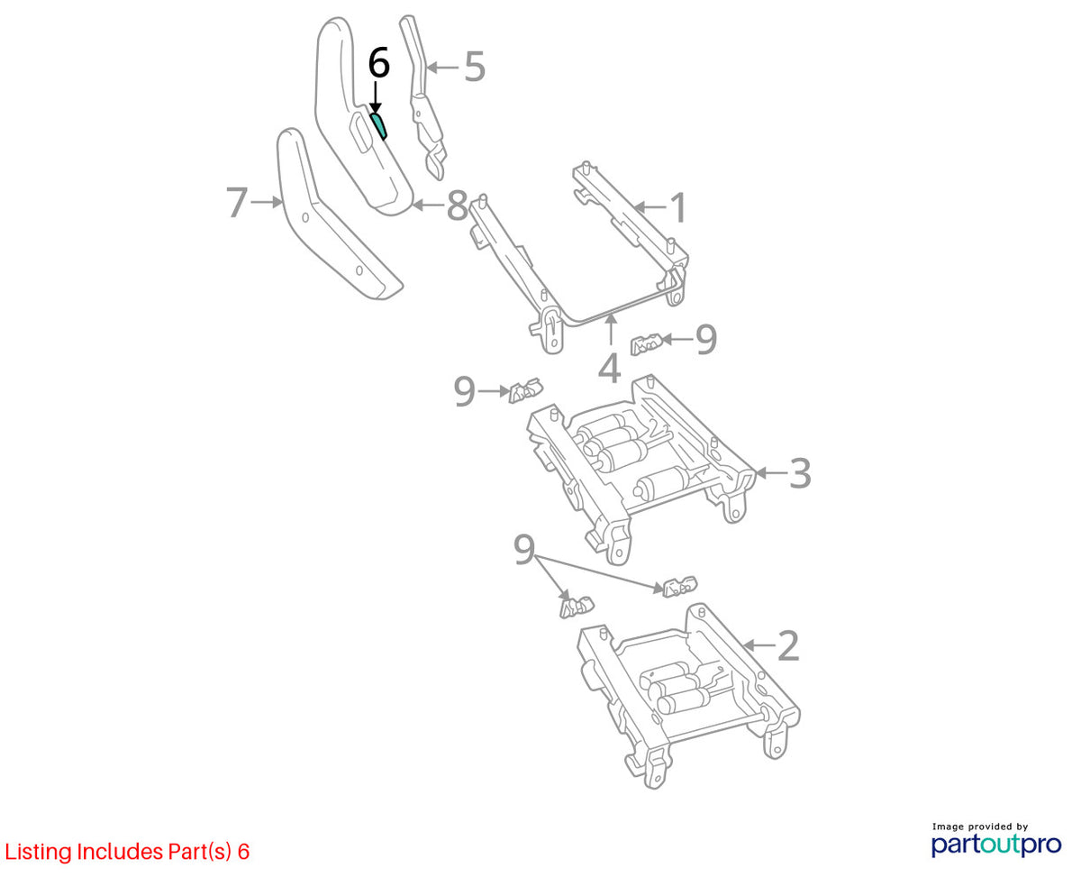 1994-2000 Jeep Grand Cherokee Passenger RH Side Seat Control Switch OEM 4601756