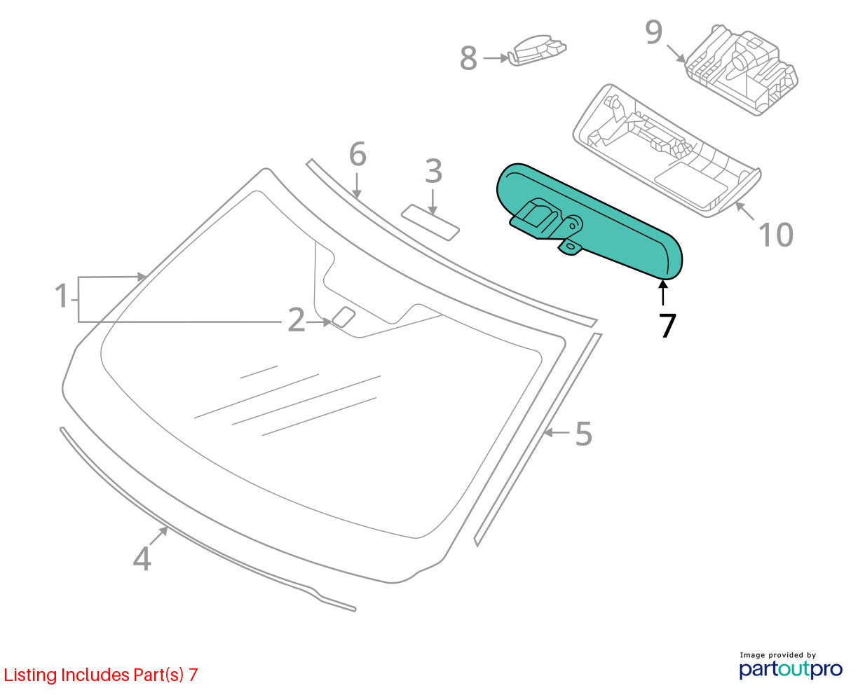 2004-2025 Mitsubishi Outlander Front Inner Rear View Mirror OEM MN124448