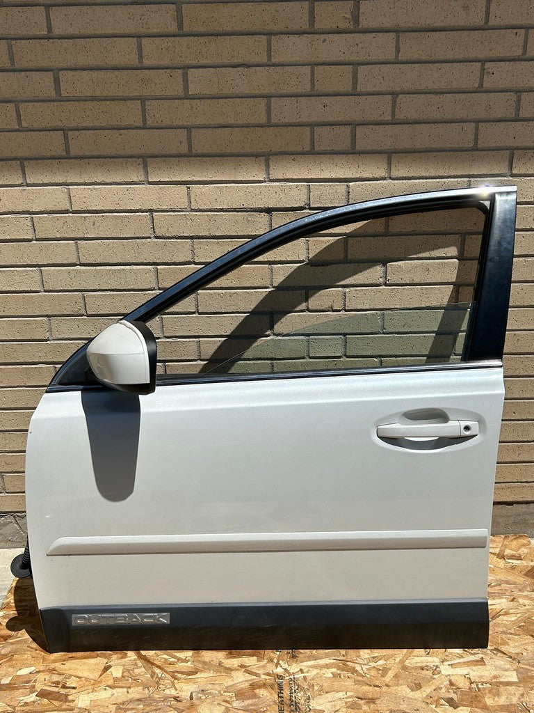 2010-2014 Subaru Outback Left Front Door Shell Complete Satin White Pearl 37J