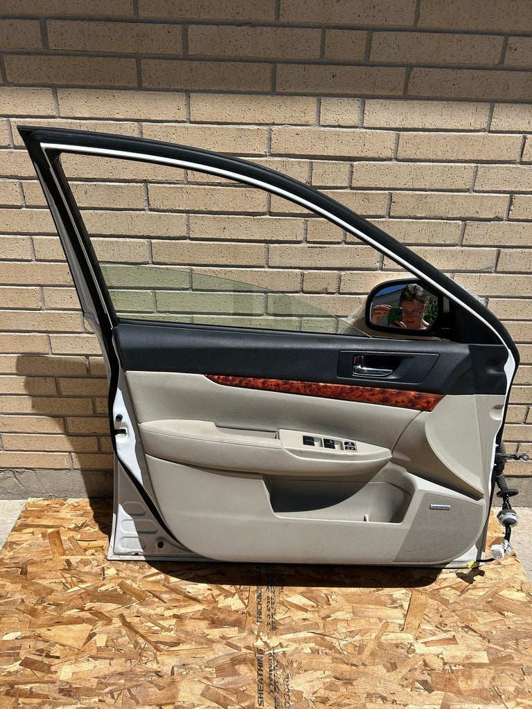 2010-2014 Subaru Outback Left Front Door Shell Complete Satin White Pearl 37J