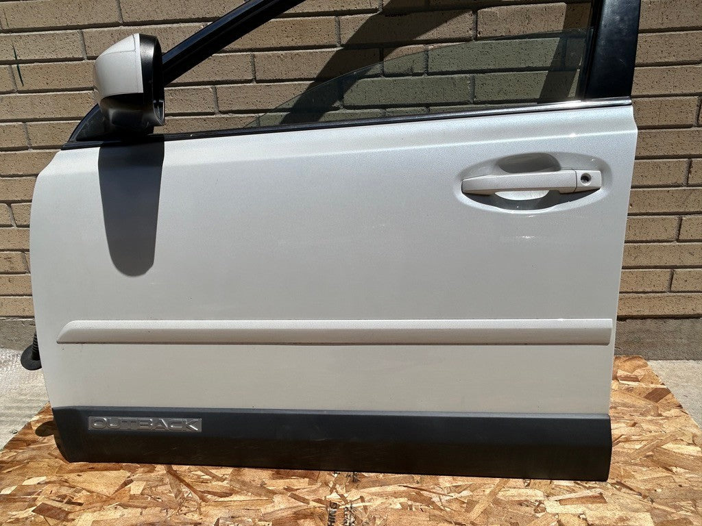 2010-2014 Subaru Outback Left Front Door Shell Complete Satin White Pearl 37J