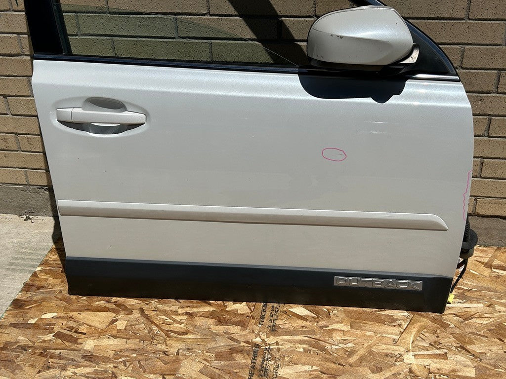 2010-2014 Subaru Outback Right Front Door Shell Complete Satin White Pearl 37J