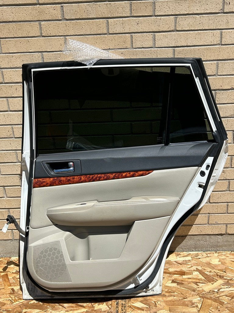 2010-2014 Subaru Outback Right Rear Door Shell Complete Satin White Pearl 37J