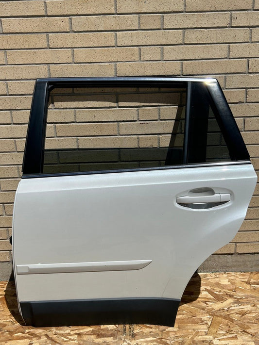 2010-2014 Subaru Outback Left Rear Door Shell Complete Satin White Pearl 37J
