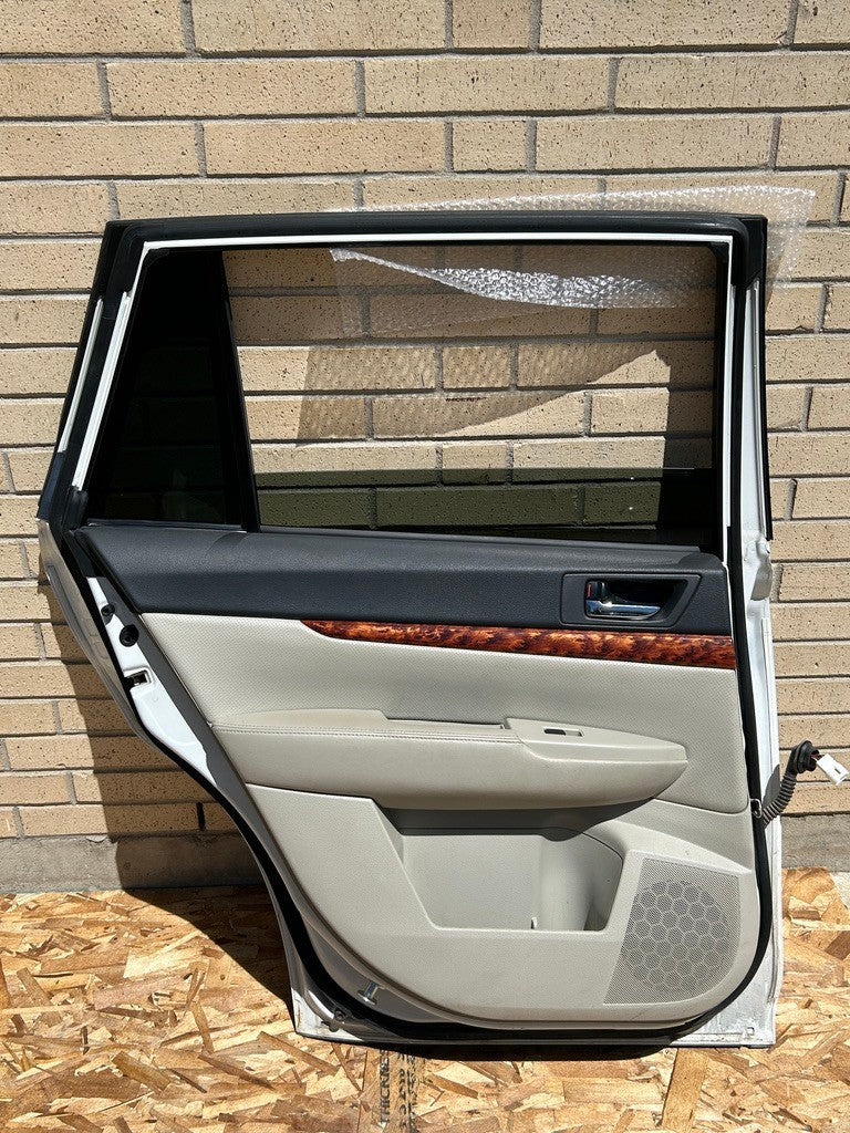 2010-2014 Subaru Outback Left Rear Door Shell Complete Satin White Pearl 37J