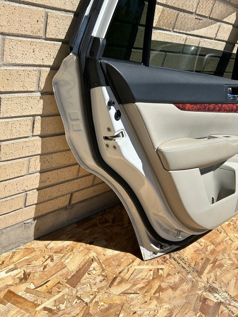 2010-2014 Subaru Outback Left Rear Door Shell Complete Satin White Pearl 37J