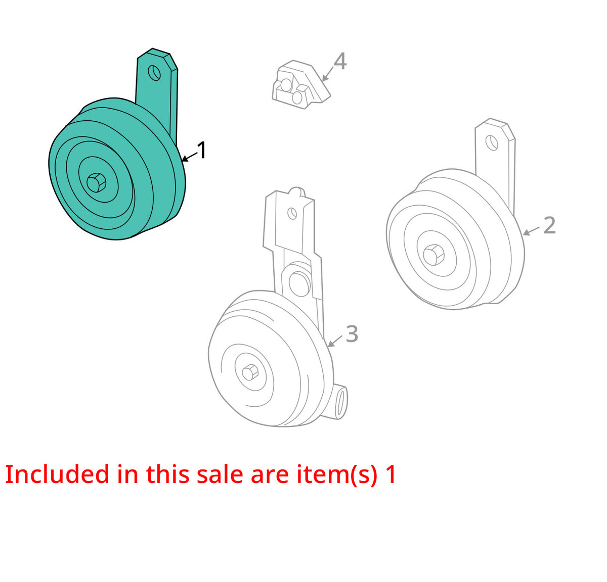 1997-2001 Toyota 4Runner High Pitch Note Tone Horn OEM 86510-60180