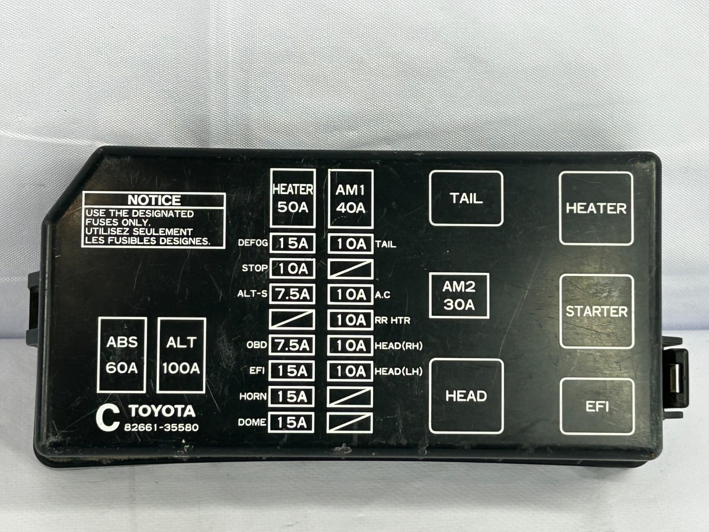 1996-1999 Toyota 4Runner Engine Fuse Relay Box Top Cover Lid OEM 82661-35580