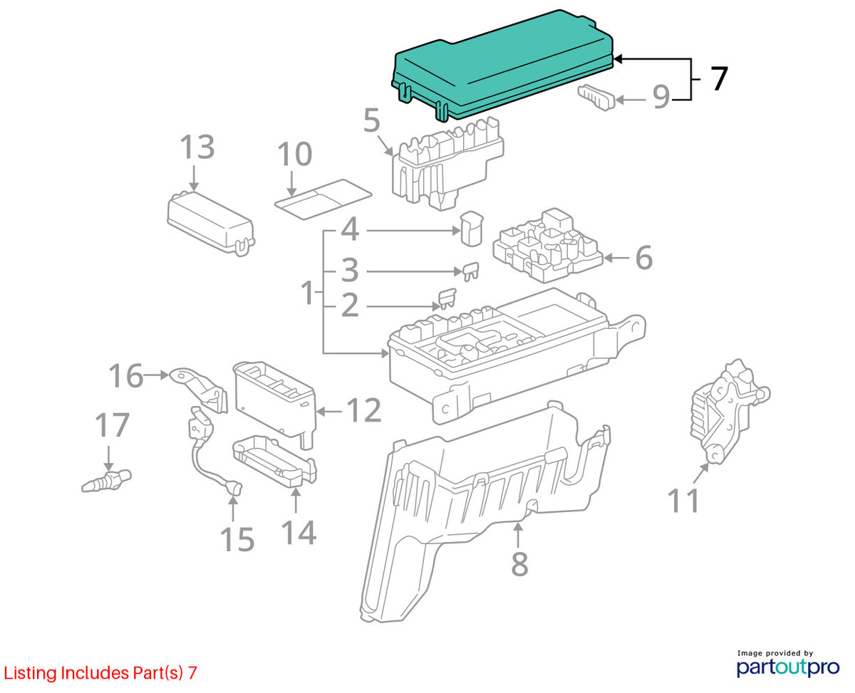 1999-2003 Lexus RX300 Under Hood Fuse Relay Box Top Cover Lid OEM 82672-48010
