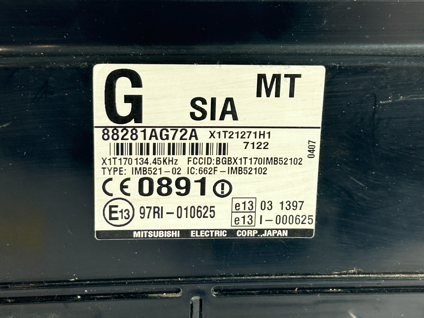 2008-2009 Subaru Outback MT Theft Locking Integrated Control OEM 88281AG72A