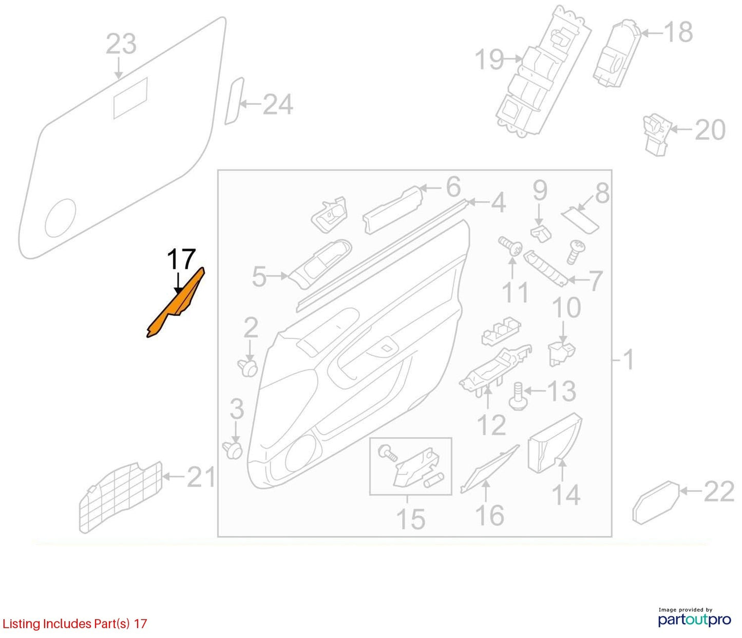 2005-2009 Subaru Outback Front Left Interior Mirror Cover Trim OEM 94251AG05A