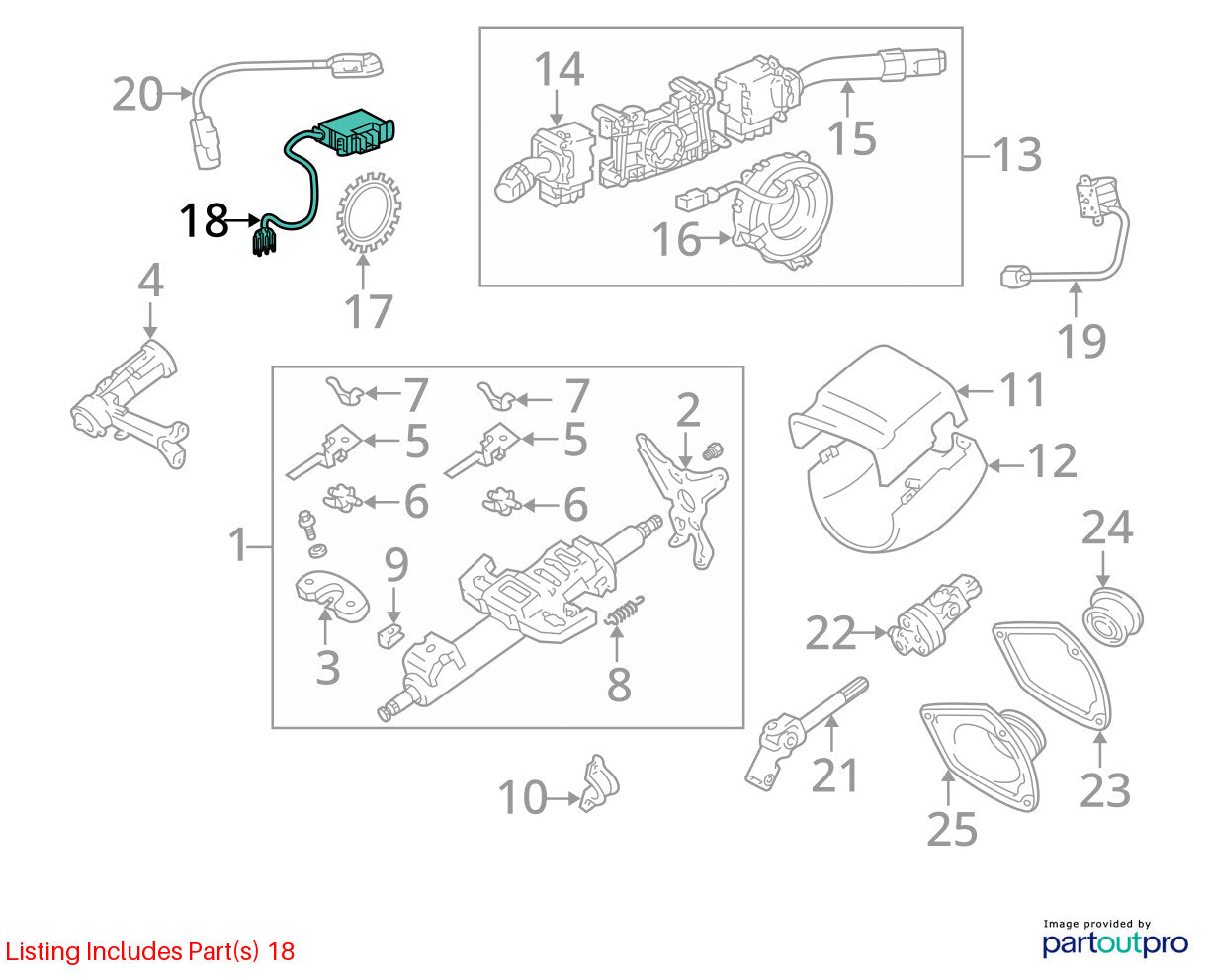 00-02 Toyota Land Cruiser Steering Column Multifunction Housing OEM 89245-60010