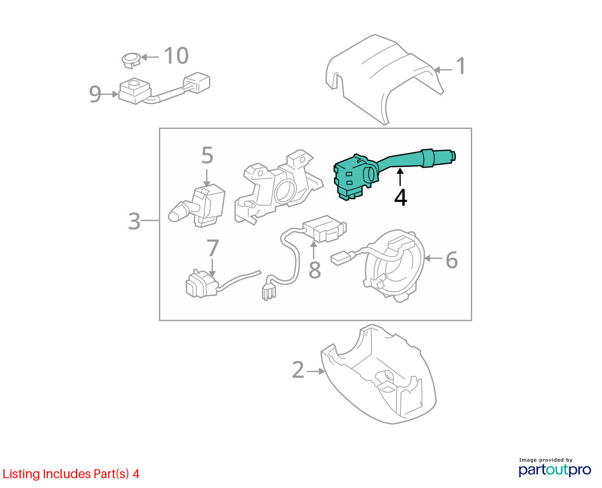 1998-2003 Toyota Land Cruiser Windshield Wiper Switch Assembly OEM 84652-60840
