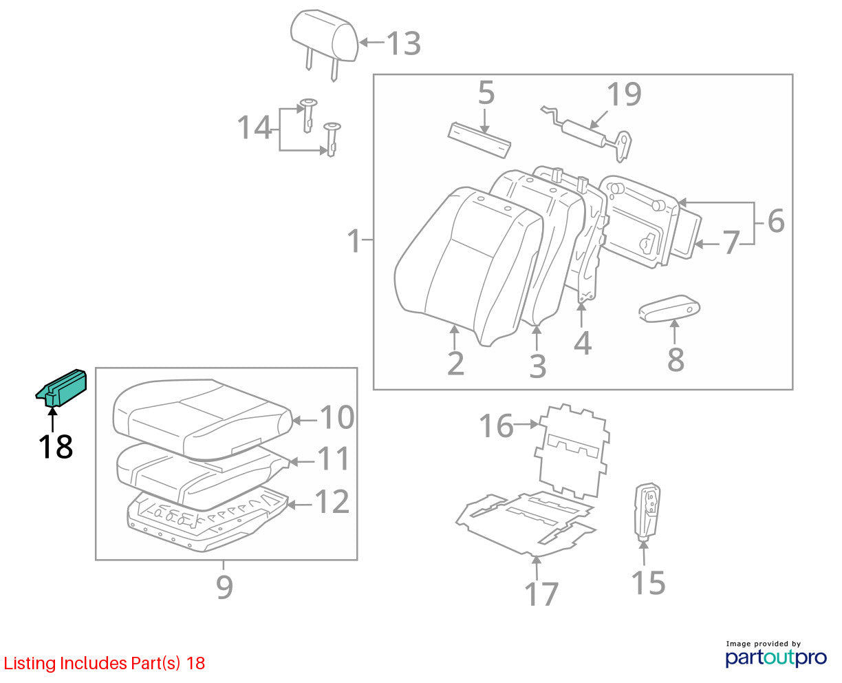 98-07 Toyota Land Cruiser Front Left Power Seat Adjust Switch OEM 84922-60100