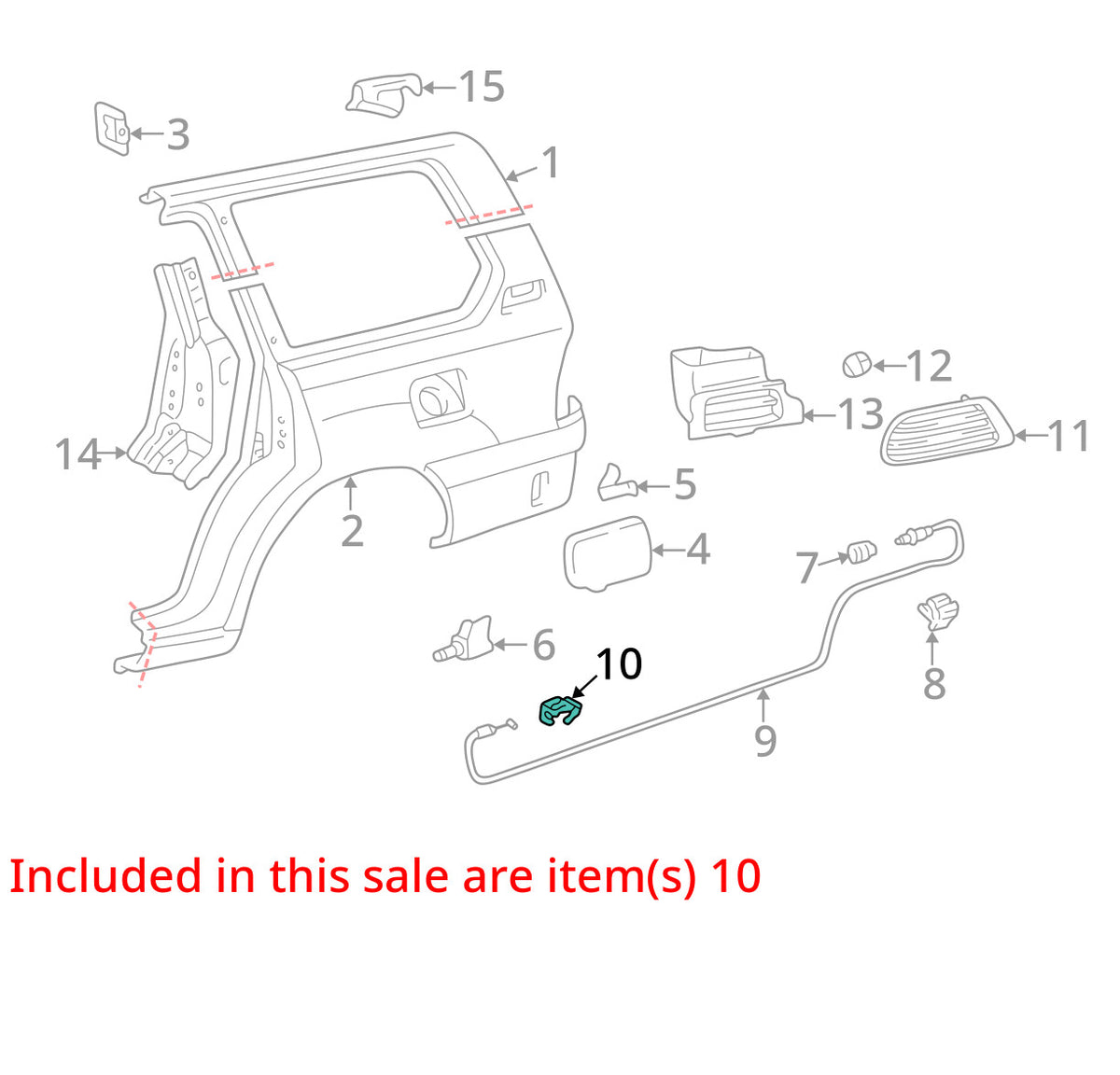 1998-2003 Toyota Land Cruiser Gas Fuel Release Pull Handle OEM 77051-30060-A0