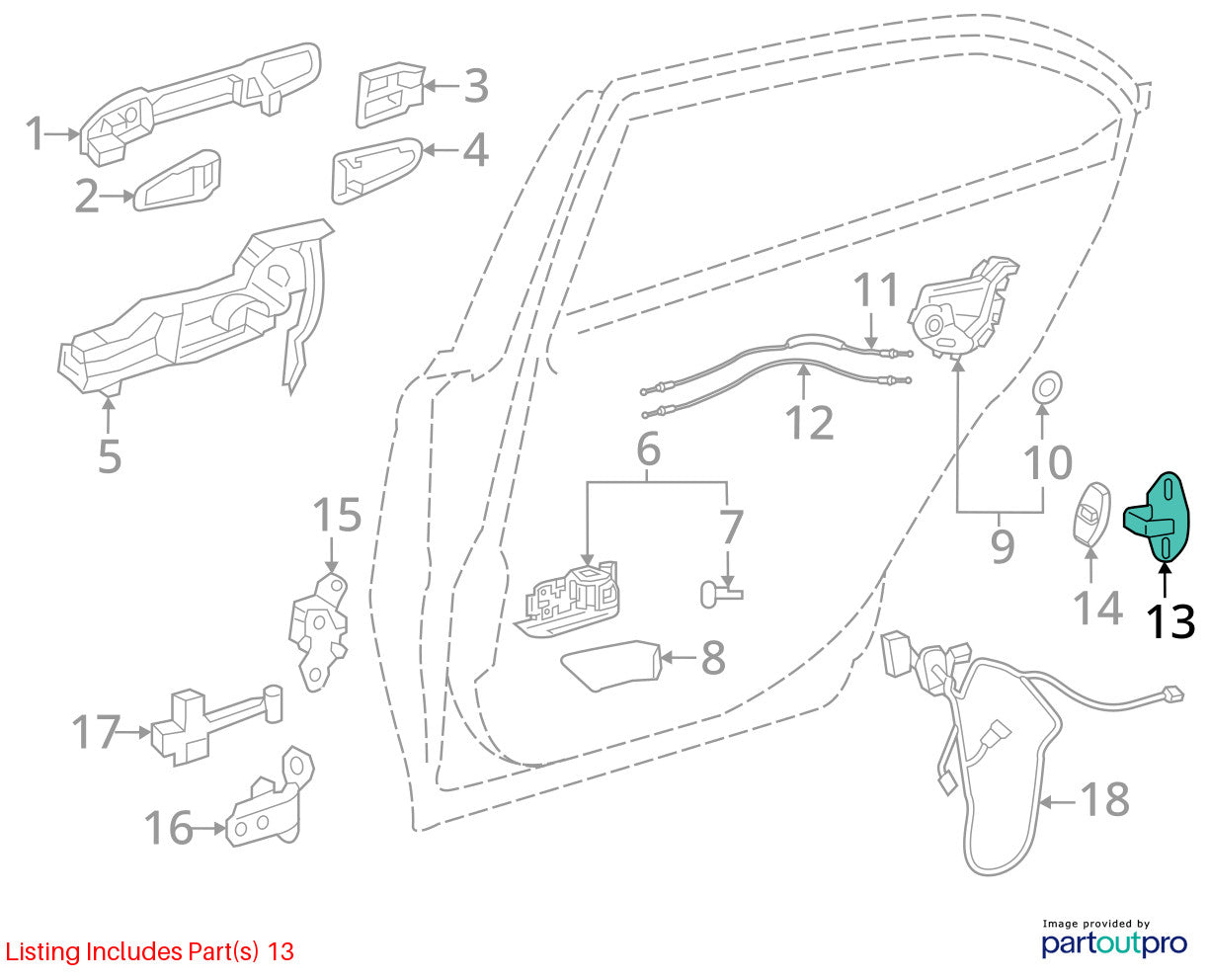 1998-2007 Toyota Land Cruiser Door Lock Striker Plate & Bolts OEM 69410-20110