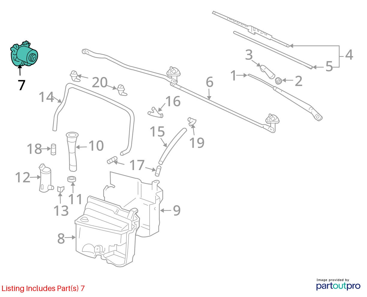 1999-2007 Toyota Land Cruiser Front Windshield Wiper Motor OEM 85110-60300