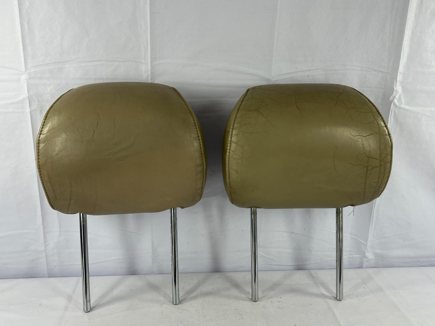 98-03 Toyota Land Cruiser Front Seat Leather Headrest Set Beige OEM 71910-60440