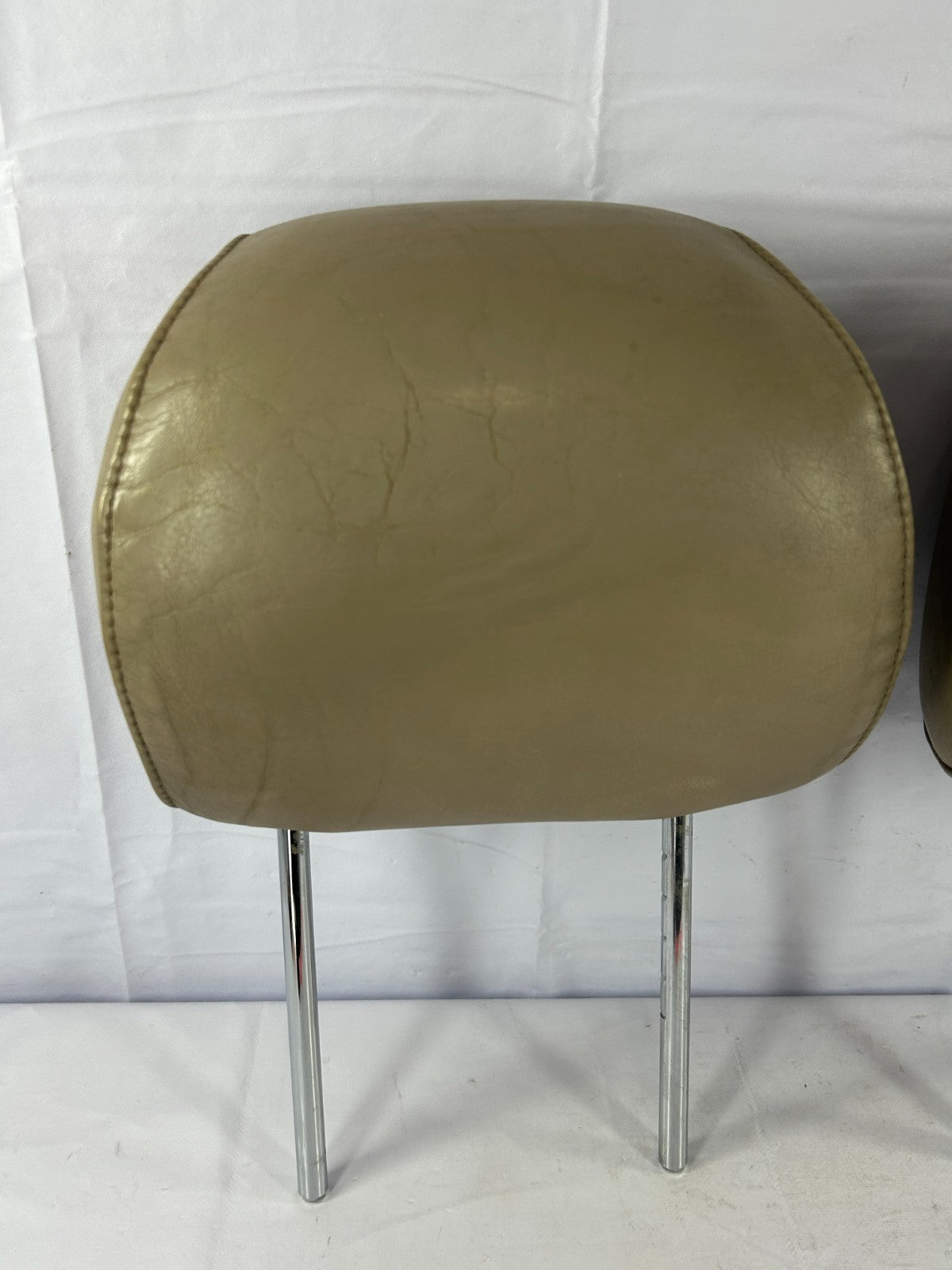 98-03 Toyota Land Cruiser Front Seat Leather Headrest Set Beige OEM 71910-60440