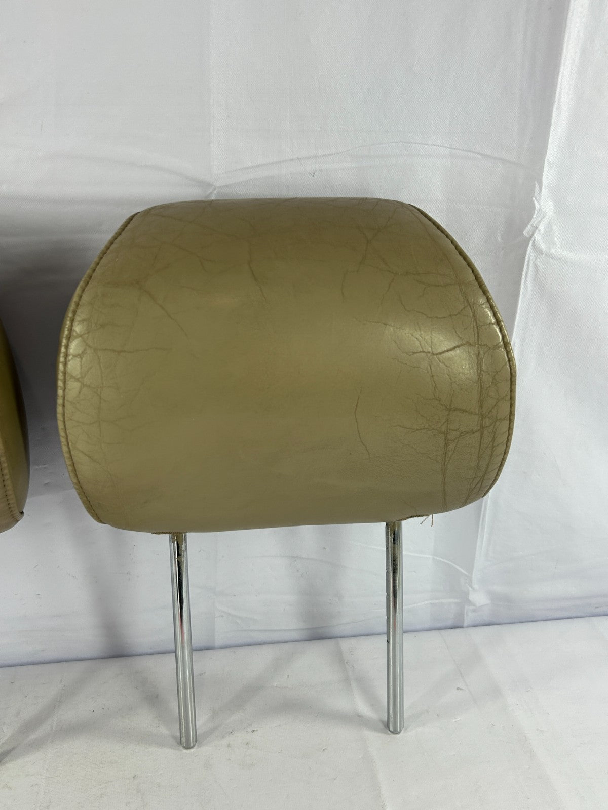 98-03 Toyota Land Cruiser Front Seat Leather Headrest Set Beige OEM 71910-60440