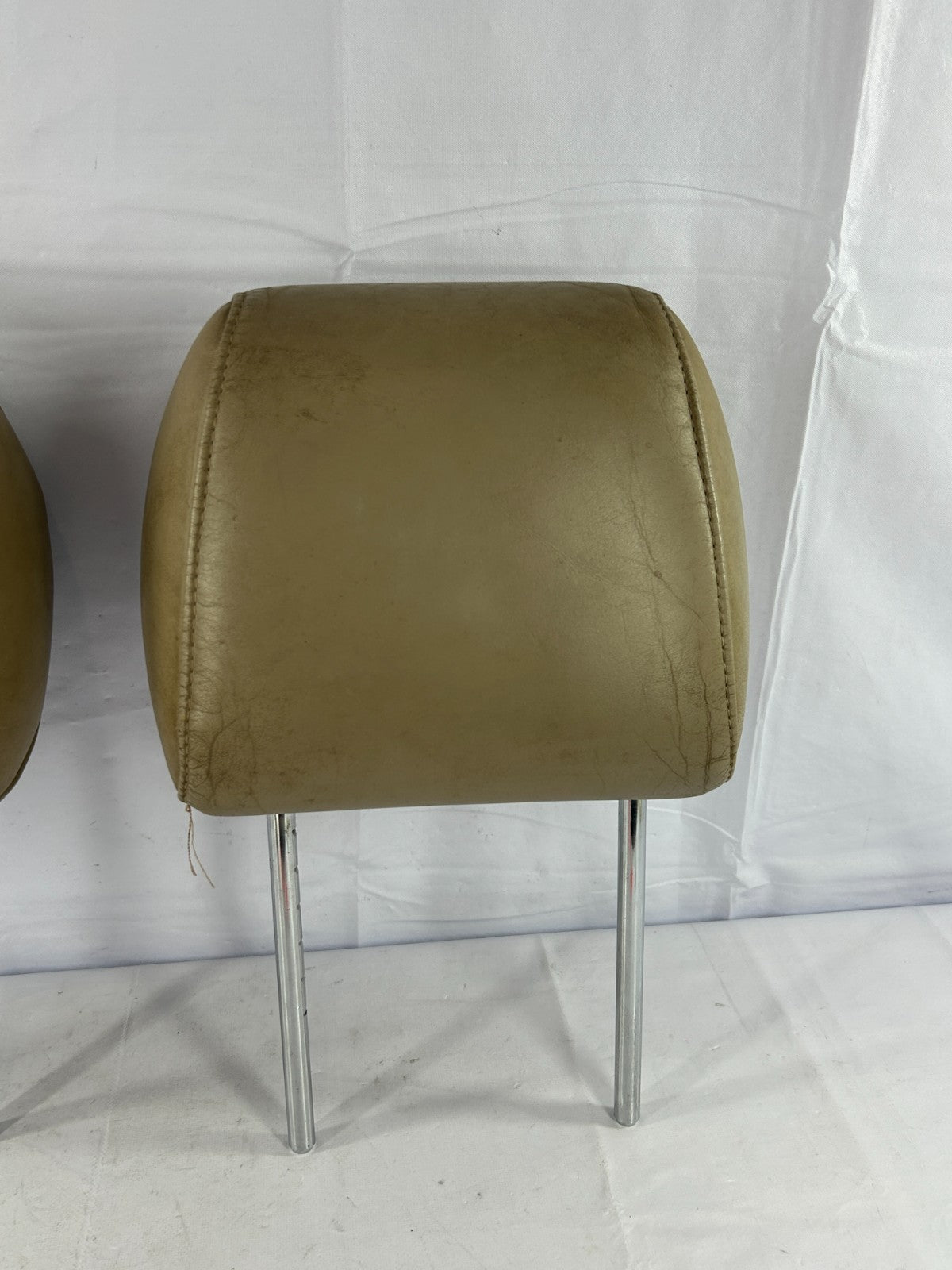 98-03 Toyota Land Cruiser Front Seat Leather Headrest Set Beige OEM 71910-60440