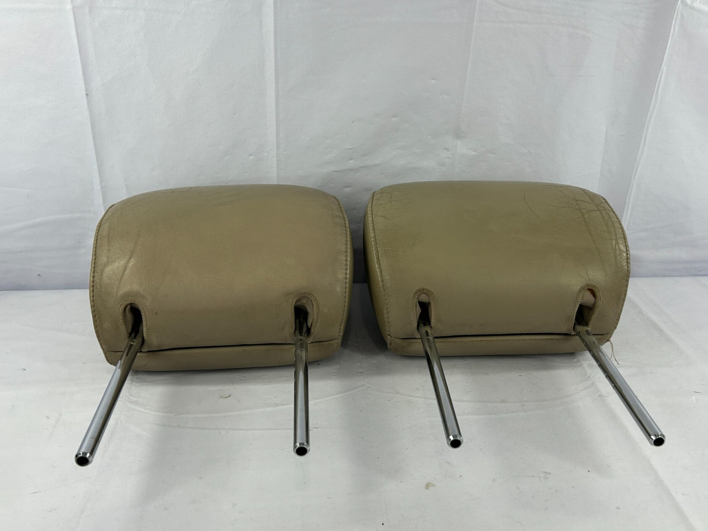 98-03 Toyota Land Cruiser Front Seat Leather Headrest Set Beige OEM 71910-60440