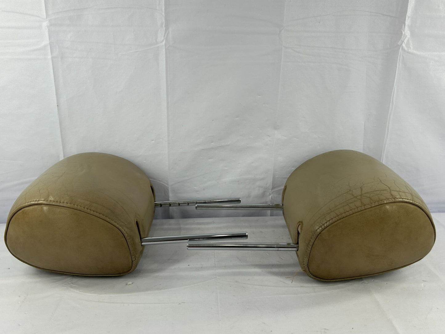 98-03 Toyota Land Cruiser Front Seat Leather Headrest Set Beige OEM 71910-60440