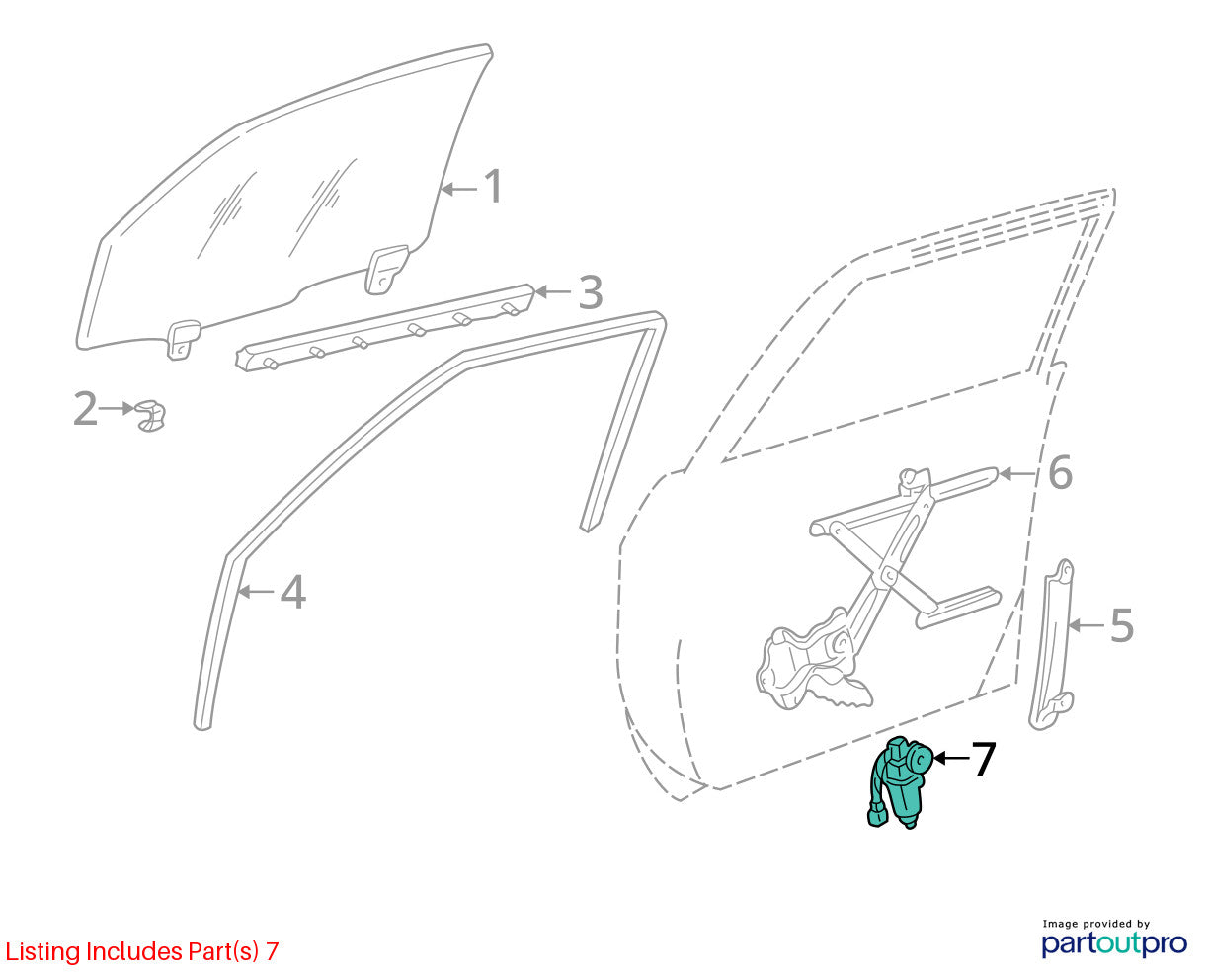 1998-2001 Toyota Land Cruiser Front Right Window Regulator Motor OEM 85710-60100